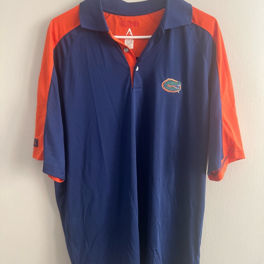 Antigua Florida Gators NCAA Stitched Adult M Polo Golf‎ Shirt Orange/Blue